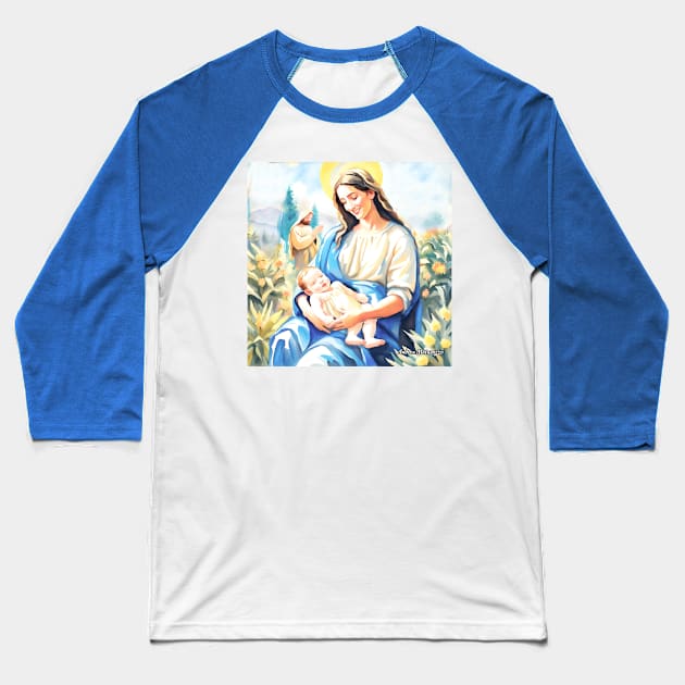 Nativity - The Holy Family Baseball T-Shirt by Andrea Matarazzo